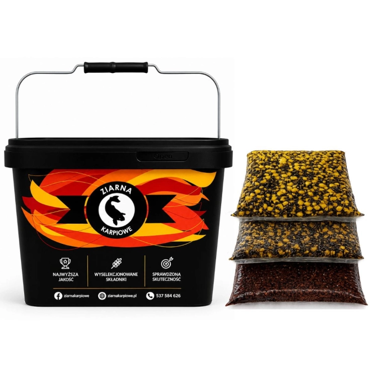 3X2KG MIX KUKURYDZA - KONOPIE- ORZECH TYGRYSI - RZEPIK -  ZESTAW ZIAREN KARPIOWYCH